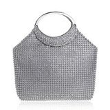 Bucket Women Fashion Evening Bags Diamonds Rainbow Soft Day Clutch Shoulder Snake Chain Rhinestones Party Handbags Wedding Purse
