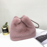 New Luxury Designer Women Handbags Faux Mink Fur Bag Plush Ladies Shoulder Bucket Bags Fashion Female Crossbody Bag Clutch Purse New Luxury Designer Women Handbags Faux Mink Fur Bag Plush Ladies Shoulder Bucket Bags Fashion Female Crossbody Bag Clutch Purse