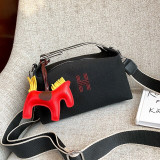 Letter Canvas Upscale Hand Bags for Women 2020 New Fashion Shoulder Bag Luxury Popular Cute Pendant Casual Ladies Crossbody Bag