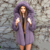 Hight Quality Winter Women Faux Fur Coat Thicken Warm Fur Long Hooded Overcoat Loose Casual Female Fur Mink Parka Jacket Outwear