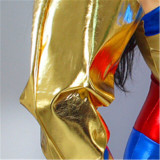 PATENT LONG GLOVES Unisex Faux Leather Shine Black Balloon Puff Sleeves Large 70cm WPU146