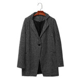 Vintage Autumn Winter Warm Coat Women Cotton Blend Jacket Single Button Pocket Oversize Long Trench Coats Outerwear
