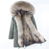 LaVelache 2020 Long Parka Real Fur Coat Winter Jacket Women Natural Real Fox Fur Coats Outerwear Streetwear Casual Oversize New