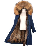 LaVelache 2020 Long Parka Real Fur Coat Winter Jacket Women Natural Real Fox Fur Coats Outerwear Streetwear Casual Oversize New