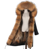 LaVelache 2020 Long Parka Real Fur Coat Winter Jacket Women Natural Real Fox Fur Coats Outerwear Streetwear Casual Oversize New