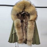LaVelache 2020 Long Parka Real Fur Coat Winter Jacket Women Natural Real Fox Fur Coats Outerwear Streetwear Casual Oversize New