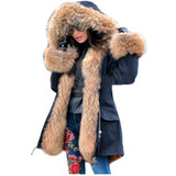 LaVelache 2020 Long Parka Real Fur Coat Winter Jacket Women Natural Real Fox Fur Coats Outerwear Streetwear Casual Oversize New