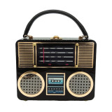 Bags for Women 2020 Vintage Retro Radio Acrylic Box Clutch Evening Handbags Women Totes Handbags Ladies Crossbody Shoulder Bag