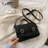 LUCDO High Quality PU Leather Women's Messenger Bag Fashion Designer Ladies Handbag Crossbody Bags for Women 2020