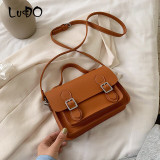 LUCDO High Quality PU Leather Women's Messenger Bag Fashion Designer Ladies Handbag Crossbody Bags for Women 2020
