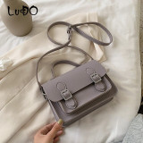 LUCDO High Quality PU Leather Women's Messenger Bag Fashion Designer Ladies Handbag Crossbody Bags for Women 2020