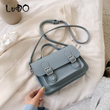 LUCDO High Quality PU Leather Women's Messenger Bag Fashion Designer Ladies Handbag Crossbody Bags for Women 2020