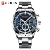 2020 New CURREN Top Brand Mens Watches Luxury Chronograph Sport Waterproof Quartz Watch Men Full Steel Business Clock Wristwatch