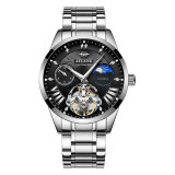 AILANG Quality Tourbillon Men's Watch Men Moon Phase Automatic Swiss Diesel Watches Mechanical Transparent Steampunk Clock