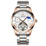 AILANG Quality Tourbillon Men's Watch Men Moon Phase Automatic Swiss Diesel Watches Mechanical Transparent Steampunk Clock
