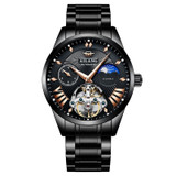 AILANG Quality Tourbillon Men's Watch Men Moon Phase Automatic Swiss Diesel Watches Mechanical Transparent Steampunk Clock