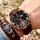 AILANG Quality Tourbillon Men's Watch Men Moon Phase Automatic Swiss Diesel Watches Mechanical Transparent Steampunk Clock