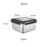 316 Stainless Steel Fresh-keeping Box Lunch Box Korean Sealed Leak-proof Pickle Box with Lid Refrigerator Food Crisper Organizer