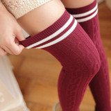 Sexy Warm Long Stocking Fashion Striped Knee Socks Women Cotton Thigh High Over The Knee Stockings For Ladies Sexy Warm Long Stocking Fashion Striped Knee Socks Women Cotton Thigh High Over The Knee Stockings For Ladies