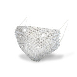 Rhinestone Mask Women Diamond Crytal Decoration Jewelry Facemask Fashion Sexy Glitter Mesh Net Party Show Mouth Mask For Wedding