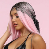 Stonefans New Fashion Rhinestone Headpiece Head Scarf for Women Hollow Bling Crystal Headband Black Hair Tress Hair Accessories