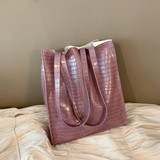 Alligator Pattern Bucket Bag Women Soft Leather Large Capacity Handbag Tote Bags for Women Ladies Shopping Beach Shoulder Bag