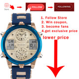 BOAMIGO Mens Watches Top Luxury Brand Men Sports Watches Men's Quartz LED Digital 3 Clock man Male Wrist Watch relogio masculino