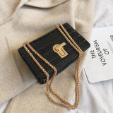 Mini Square Flip bag 2020 Summer New Quality PU Leather Women's Designer Handbag Stone pattern Lock Chain Shoulder Messenger Bag