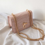 Mini Square Flip bag 2020 Summer New Quality PU Leather Women's Designer Handbag Stone pattern Lock Chain Shoulder Messenger Bag