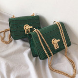 Mini Square Flip bag 2020 Summer New Quality PU Leather Women's Designer Handbag Stone pattern Lock Chain Shoulder Messenger Bag