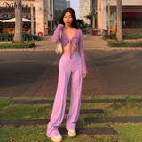 Nibber high quality solid simple high waist Straight pants 2020 woman Leisure street elegant office lady elastic trousers mujer