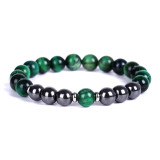 Tiger‘s Eye Bracelets for Men Women Lucky Hematite Beads Bracelet Natural Stone Bracelets & Bangles Jewelry Gift Pulsera Hombre