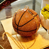 Luxury Basketball Diamond Ball Design Women Party Purses and Handbag Female Totes Shoulder Chain Bag Basketball Bag Clutch Bags