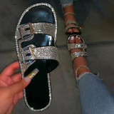 MCCKEL Women Glitter Slippers Double Buckle Soft Bling Shoes Beach Slipper Outdoor Summer Causal New Comfortable 2020 Slides