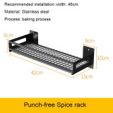 Kitchen Organizer Storage Wall-Mount Spice Racks Stainless Steel Shelves For Knives Dish  Kitchen Gadgets Accessories Supplies