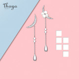 Thaya Silver Plated Sterling Silver Crescent Earrings Crystal Earrings For Women Dangle Chinese Style Earring Fine Jewelry Gifts