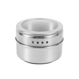 LMETJMA Magnetic Spice Jars With Wall Mounted Rack Stainless Steel Spice Tins Spice Seasoning Containers With Spice Label KC0305 LMETJMA Magnetic Spice Jars With Wall Mounted Rack Stainless Steel Spice Tins Spice Seasoning Containers With Spice Label KC0305
