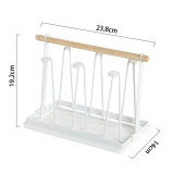 Wrought Iron Drain Cup Holder 6 Hooks Glass Cup Storage Rack Living Room Cups Organizer Shelf Kitchen Tools Home Accessories