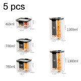 Kitchen food storage box refrigerator storage box tea beans cereal food storage box sealed container transparent box Set