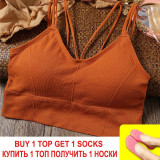 Women Tank Crop Top Seamless Underwear Female Crop Tops Sexy Lingerie Intimates With Removable Padded Camisole Femme Fashion