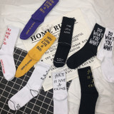 Women Letter Vintage Patterned Harajuku Socks Fashion Funny Skateboard Cool Socks For Female Casual Cotton Short Hipster Sox Women Letter Vintage Patterned Harajuku Socks Fashion Funny Skateboard Cool Socks For Female Casual Cotton Short Hipster Sox