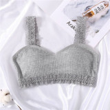 Women Lace Tank Crop Tops Female Sexy Crop Top with Padded Camis Women Street Fashion Girls Vest Cropped Tee Camisole Femme