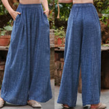Plus Size Women's Wide Leg Pants ZANZEA Casual Elastic Waist Long Pantalon Palazzo Fashion Summer Trousers Female Solid Turnip