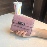 San Maries Super Gift !! Luxury Women Wallets And Purses Famous Brand Designer Short Genuine Leather Girls Wallet High Quality