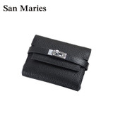 San Maries Super Gift !! Luxury Women Wallets And Purses Famous Brand Designer Short Genuine Leather Girls Wallet High Quality