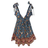 MIOFAR 2020 Summer Fashion New Dress Women's Sexy Sleeveless V-neck Sling Lady Dress Leopard Print Low-cut Loose Party Dresses