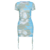 MIOFAR Floral Printed Bodycon Mini Dresses Summer Night Party Club Dress Ladies Vestidos Short Sleeve Lace Up Bandage Dress MIOFAR Floral Printed Bodycon Mini Dresses Summer Night Party Club Dress Ladies Vestidos Short Sleeve Lace Up Bandage Dress
