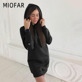 MIOFAR Autumn Winter New Fashion Women's Hooded Long-sleeved Long Coat Female Casual Sweatshirt Elegant Women's Clothing