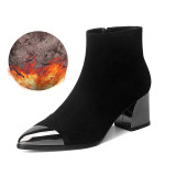 BESCONE Boots Women Winter Elegant Cow Suede Handmade Ladies Boots Pointed Toe Ankle Boots Zipper High Heel Women’s Boots BO652 BESCONE Boots Women Winter Elegant Cow Suede Handmade Ladies Boots Pointed Toe Ankle Boots Zipper High Heel Women’s Boots BO652