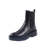 SOPHITINA Women’s Shoes Fashion Elegant High Quality Leather Handmade Ladies Boot Thick Bottom Chelsea Boots Women’s Boots SO557